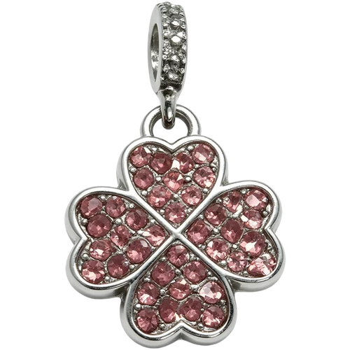 Pink Crystal Four-Leaf Clover Charm