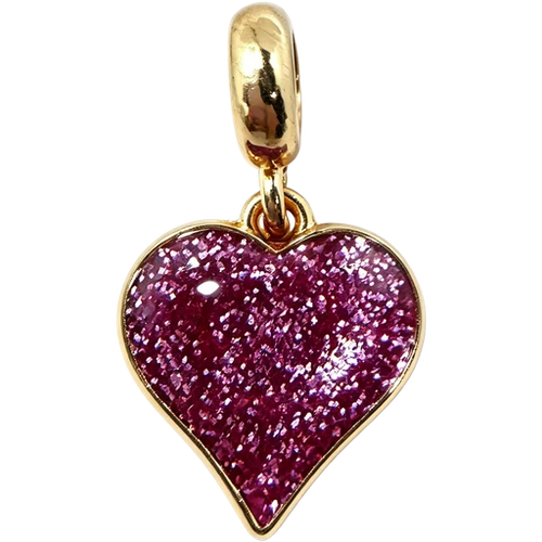 Pink Crystal Heart Charm