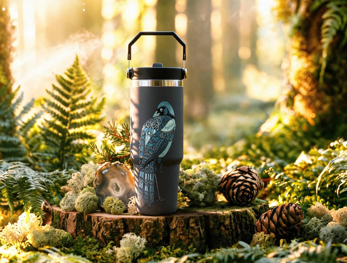 Forest bathing — 30oz tumbler, dappled light