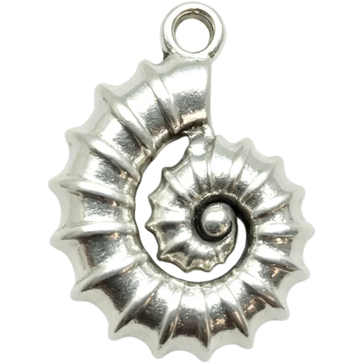 Silver Spiral Shell Charm