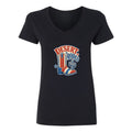 Desert Rodeo Women’s V-Neck Graphic Tee - black - 正面