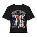 1776 Americana Women’s Stretch Crop Graphic Tee - black - 正面