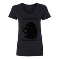 Shadow Mood Women’s V-Neck Graphic Tee - black - 正面