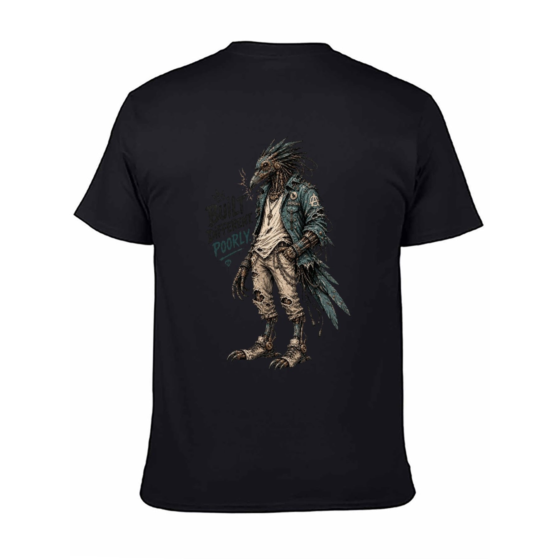 Bigfoot Cryptid Back Print Unisex Graphic Tee - black - 正面