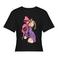 Bow Unicorn Women’s Stretch Crop Graphic Tee - black - 正面
