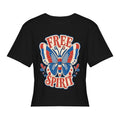 Free Spirit Butterfly Women’s Stretch Crop Graphic Tee - black - 正面
