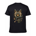 Mystic Owl Emblem Back Print Unisex Graphic Tee - black - 正面