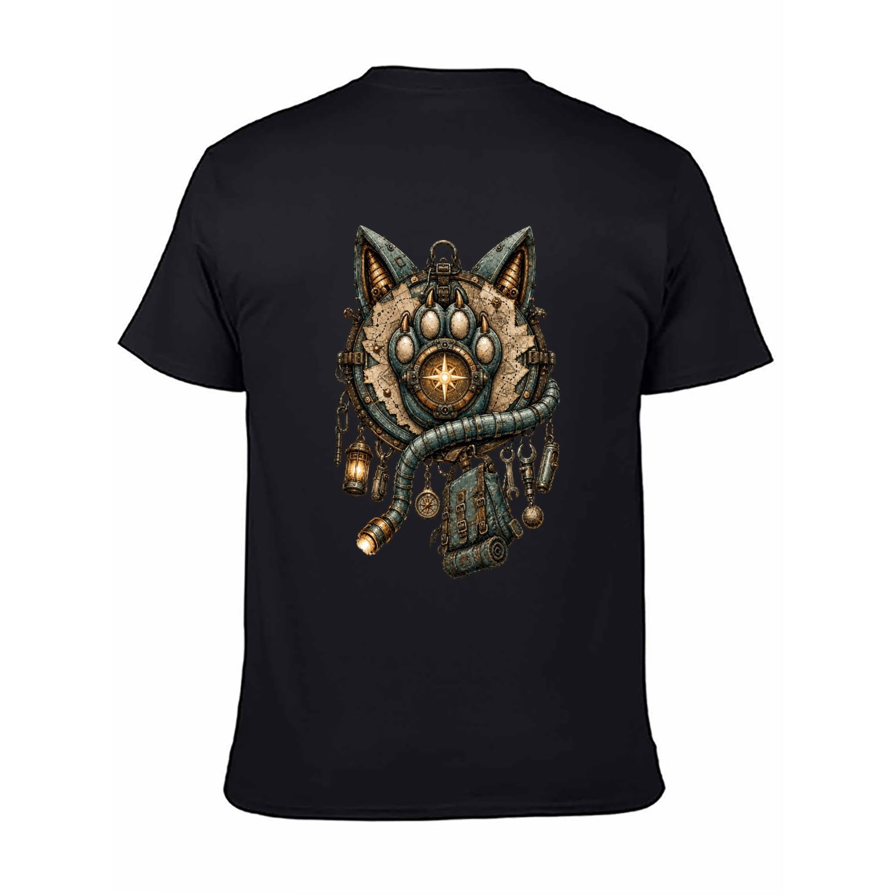 Mystic Owl Emblem Back Print Unisex Graphic Tee - black - 正面