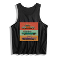 Retro Cars Poster Men’s Graphic Tank - black - 正面
