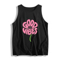 Good Vibes Flower Women’s Graphic Tank - black - 正面