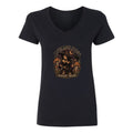 Raven Moon Society Women’s V-Neck Graphic Tee - black - 正面