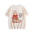 You Are Enough Today Cat Women’s Graphic Tee - Light apricot - 正面