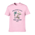 Family Vacation Retro Unisex Graphic Tee - Pale pink - 正面