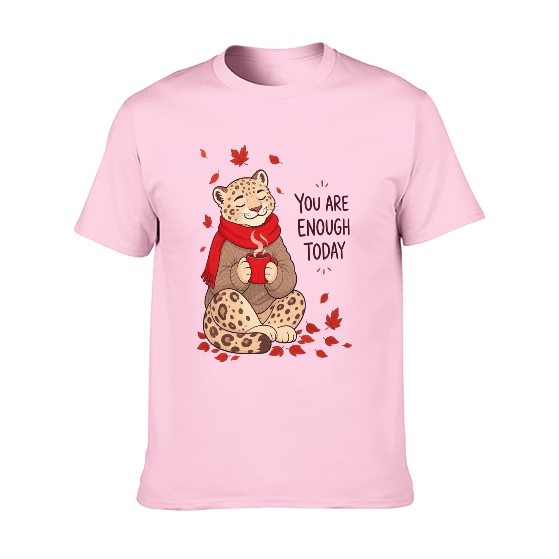 You Are Enough Today Cat Unisex Graphic Tee - Pale pink - 正面