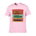 Retro Cars Poster Unisex Graphic Tee - Pale pink - 正面