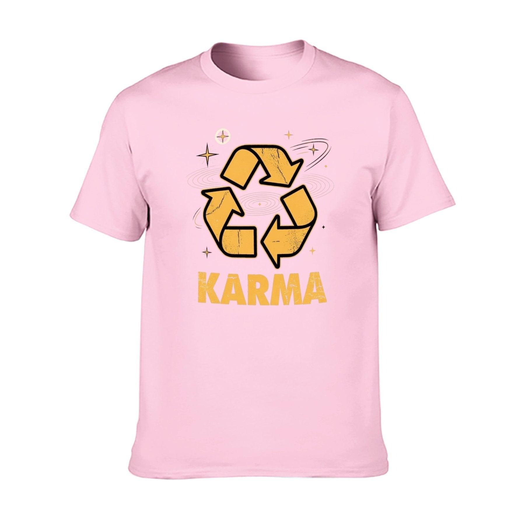 Karma Recycle Unisex Graphic Tee - Pale pink - 正面