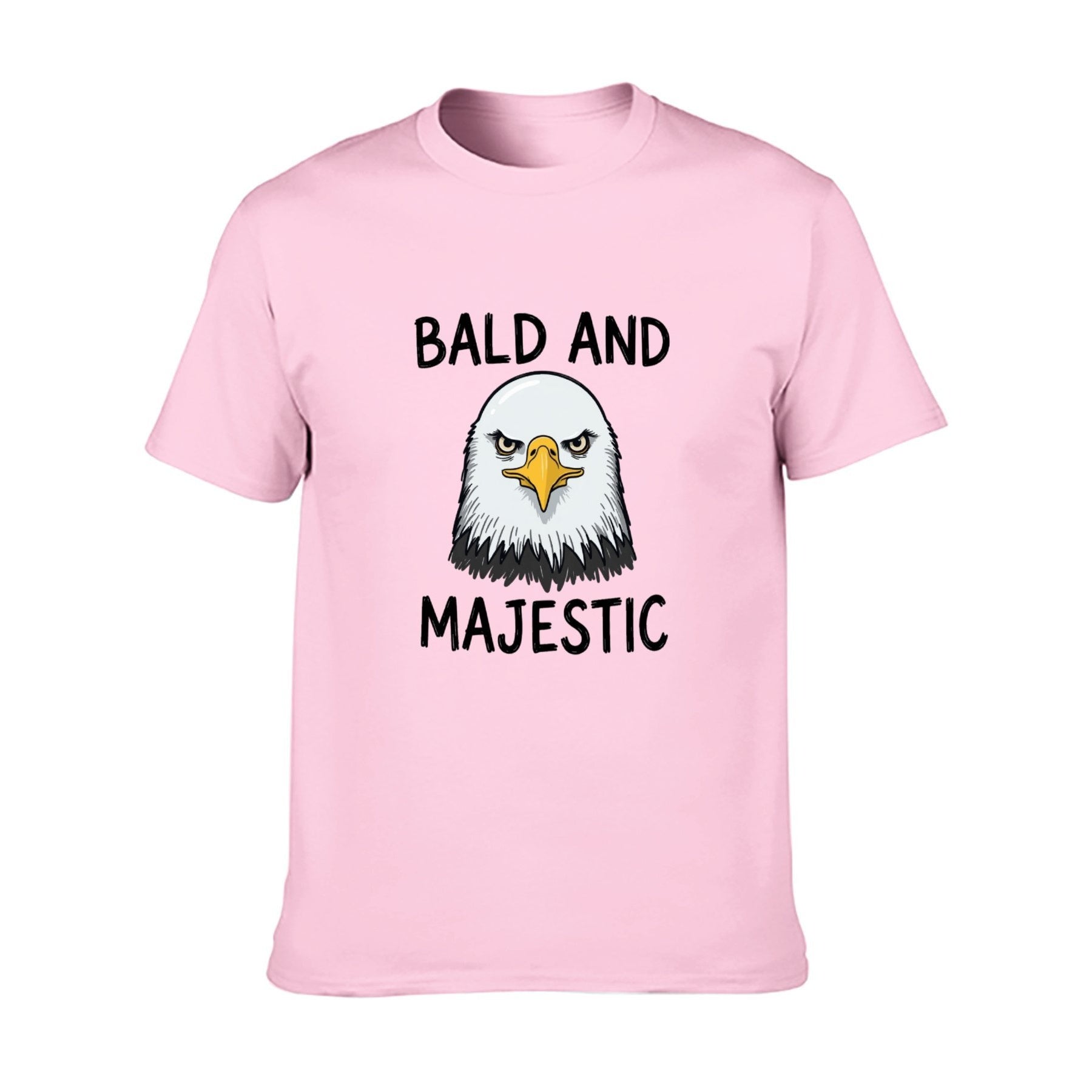 Bald and Majestic Eagle Unisex Graphic Tee - Pale pink - 正面