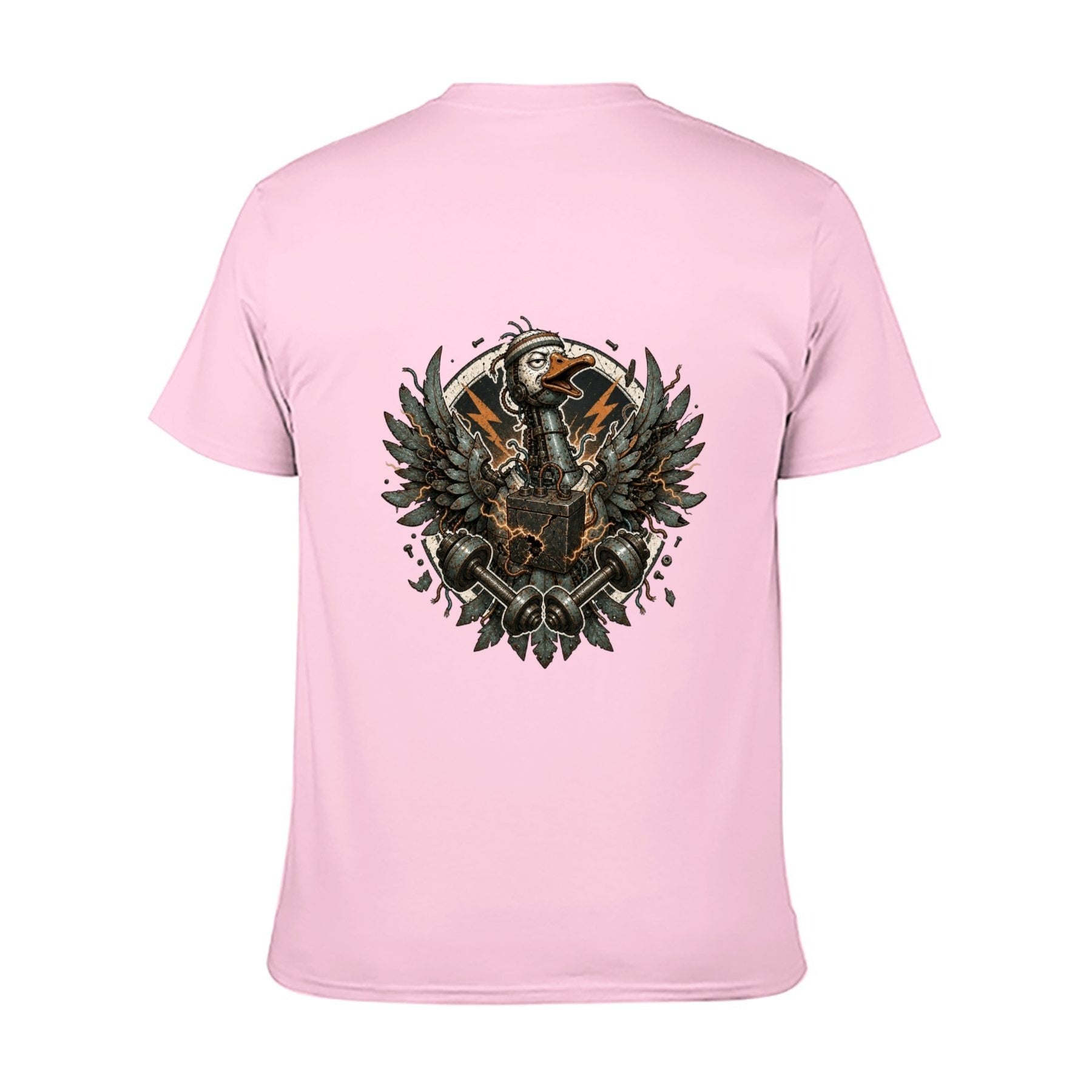 Gothic Crest Two-Sided Unisex Graphic Tee - Pale pink - 背面