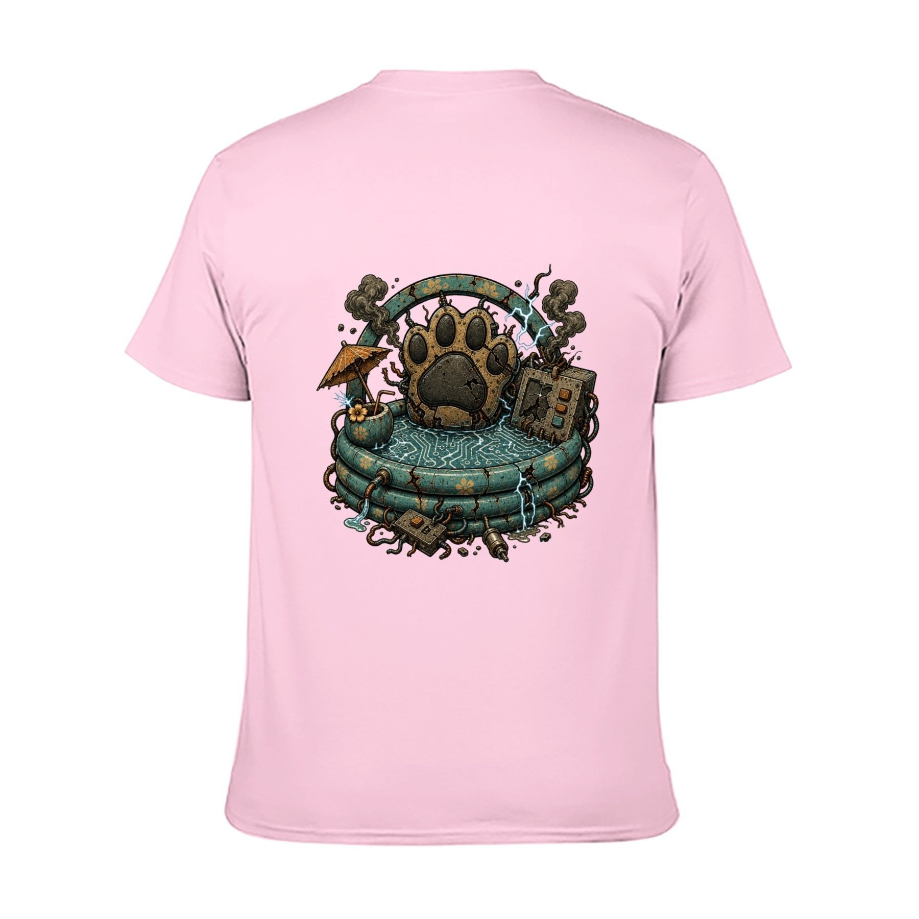 Paw Ritual Crest Two-Sided Unisex Graphic Tee - Pale pink - 背面