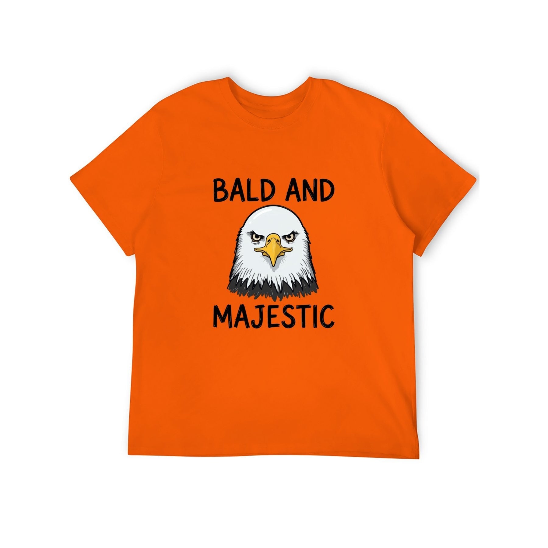 Bald and Majestic Eagle Unisex Graphic Tee - Tangerine - 正面