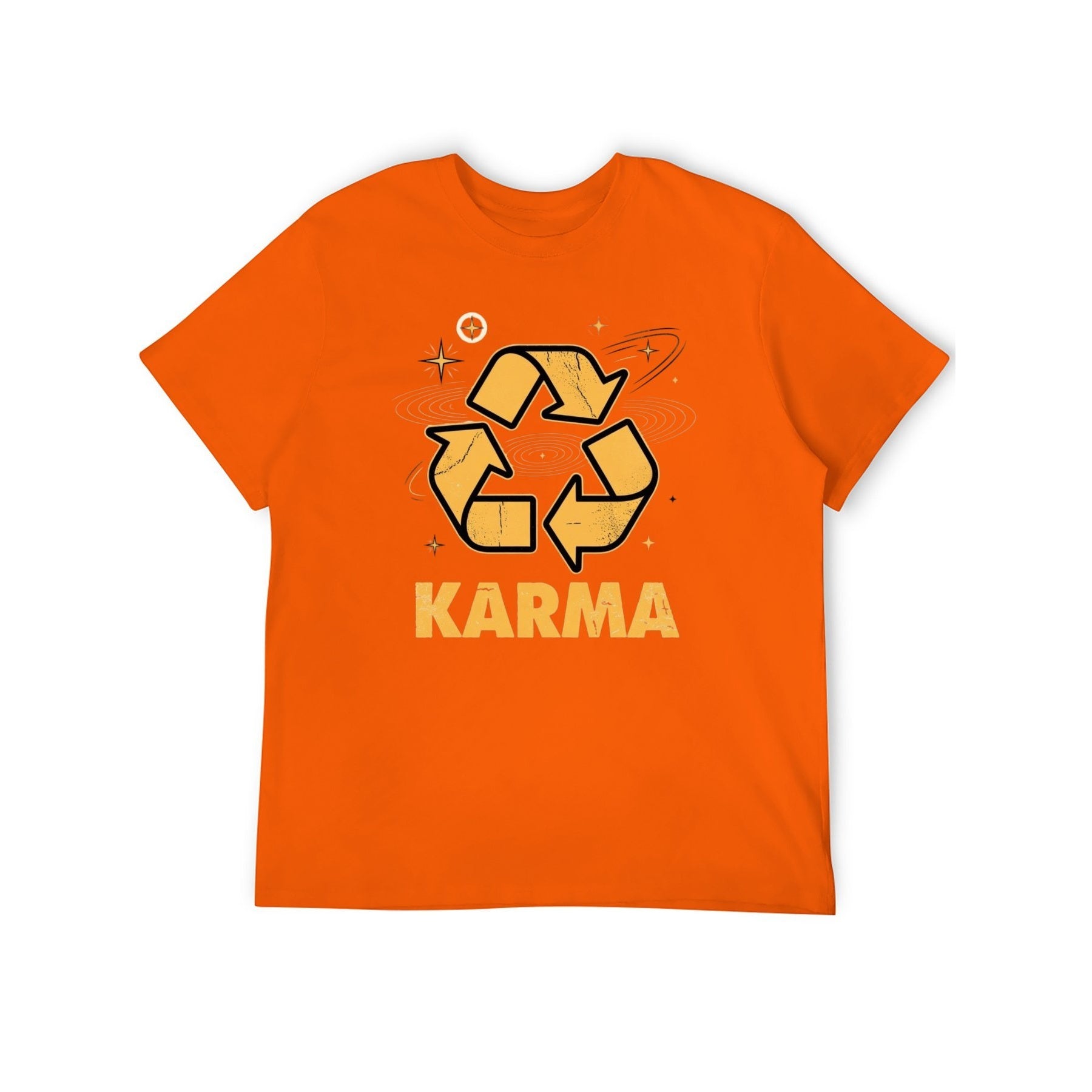 Karma Recycle Unisex Graphic Tee - Tangerine - 正面