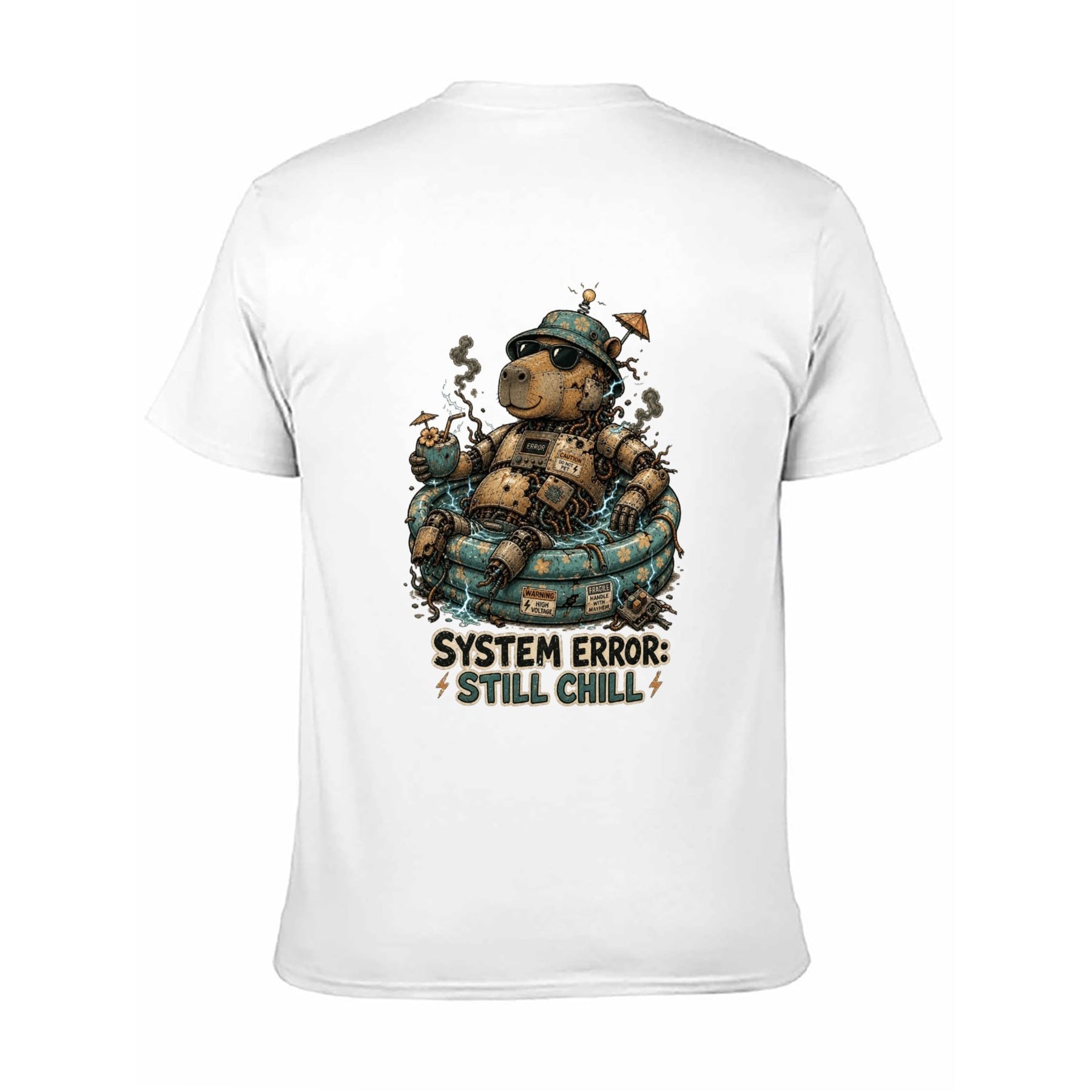 System Error Still Chill Back Print Unisex Graphic Tee - white - 正面