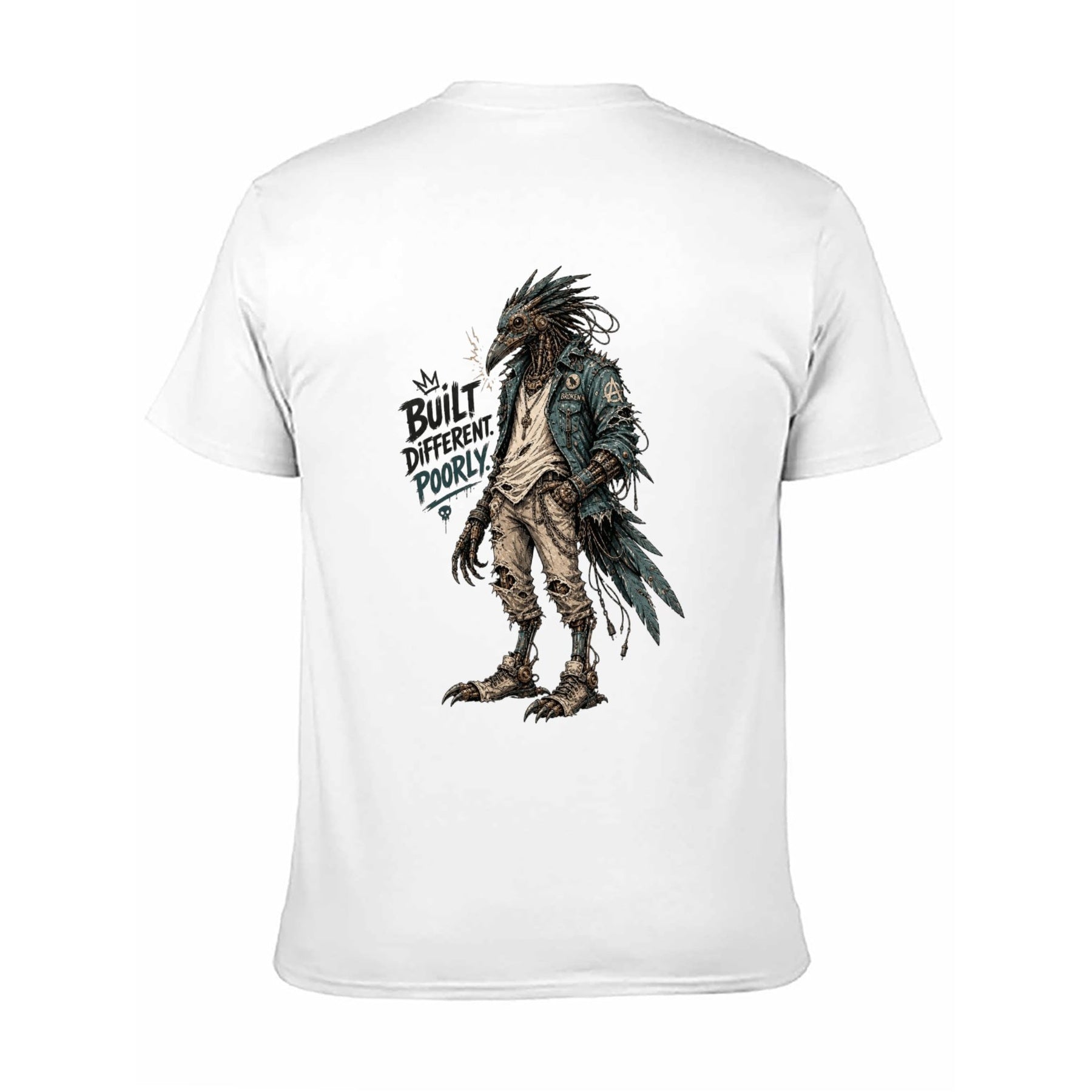 Bigfoot Cryptid Back Print Unisex Graphic Tee - white - 正面