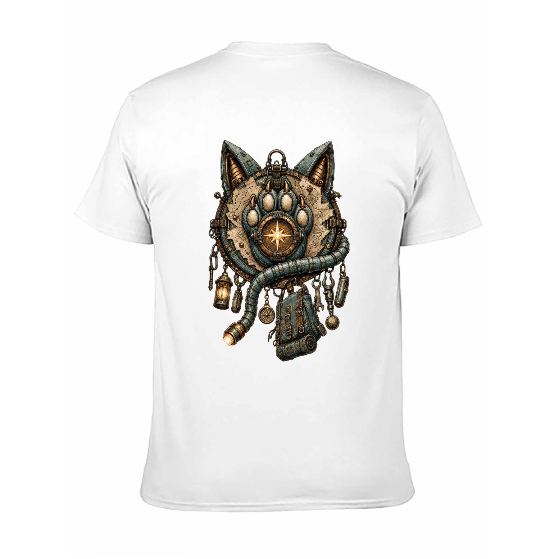 Mystic Owl Emblem Back Print Unisex Graphic Tee - white - 正面