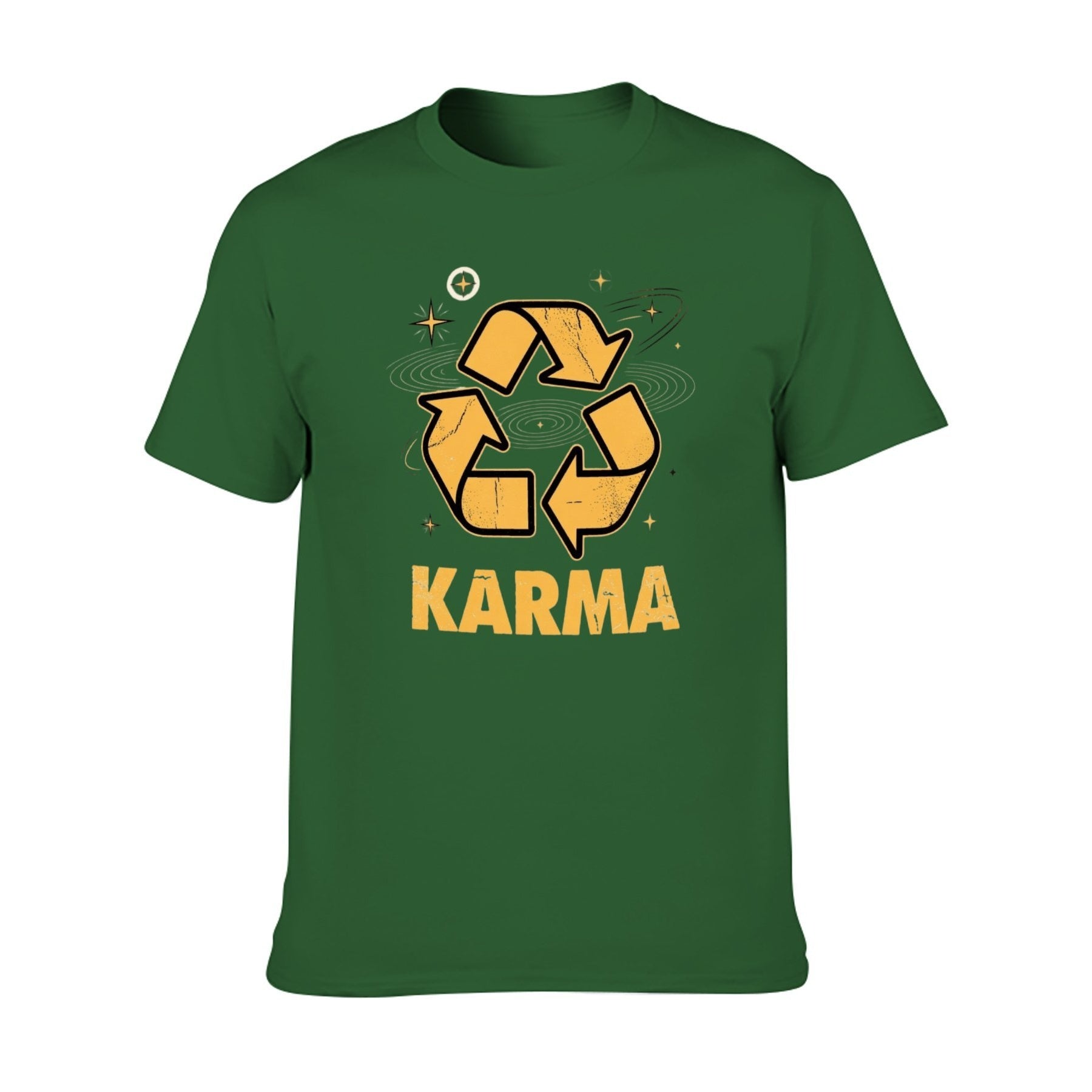 Karma Recycle Unisex Graphic Tee - army green - 正面