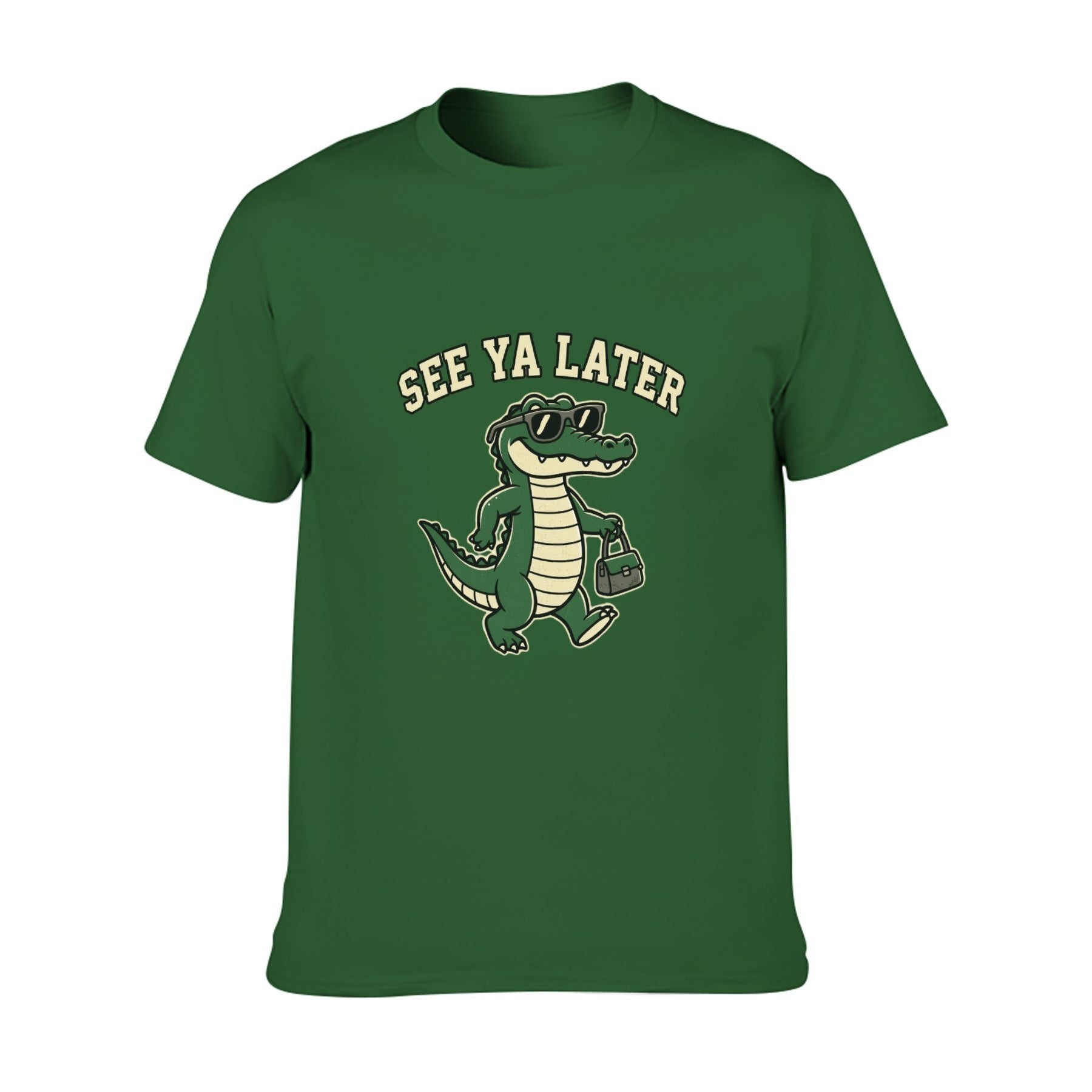 See Ya Later Crocodile Unisex Graphic Tee - army green - 正面