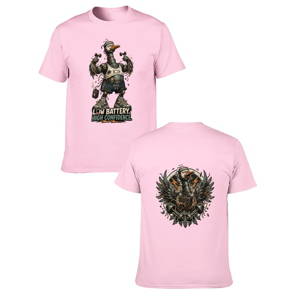 Gothic Crest Two-Sided Unisex Graphic Tee - Pale pink - 正反两面