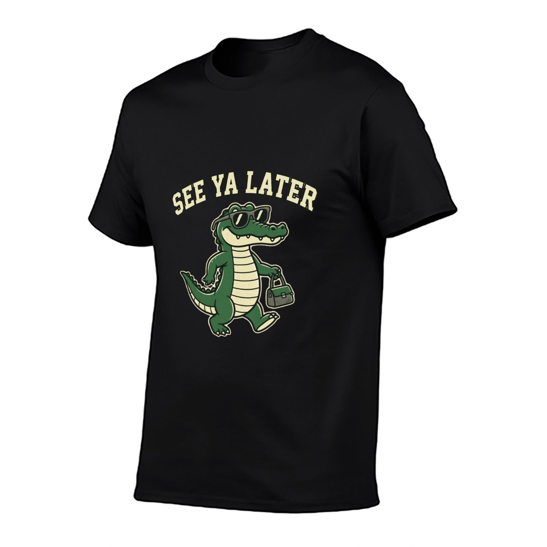 See Ya Later Crocodile Unisex Graphic Tee - black - 正面