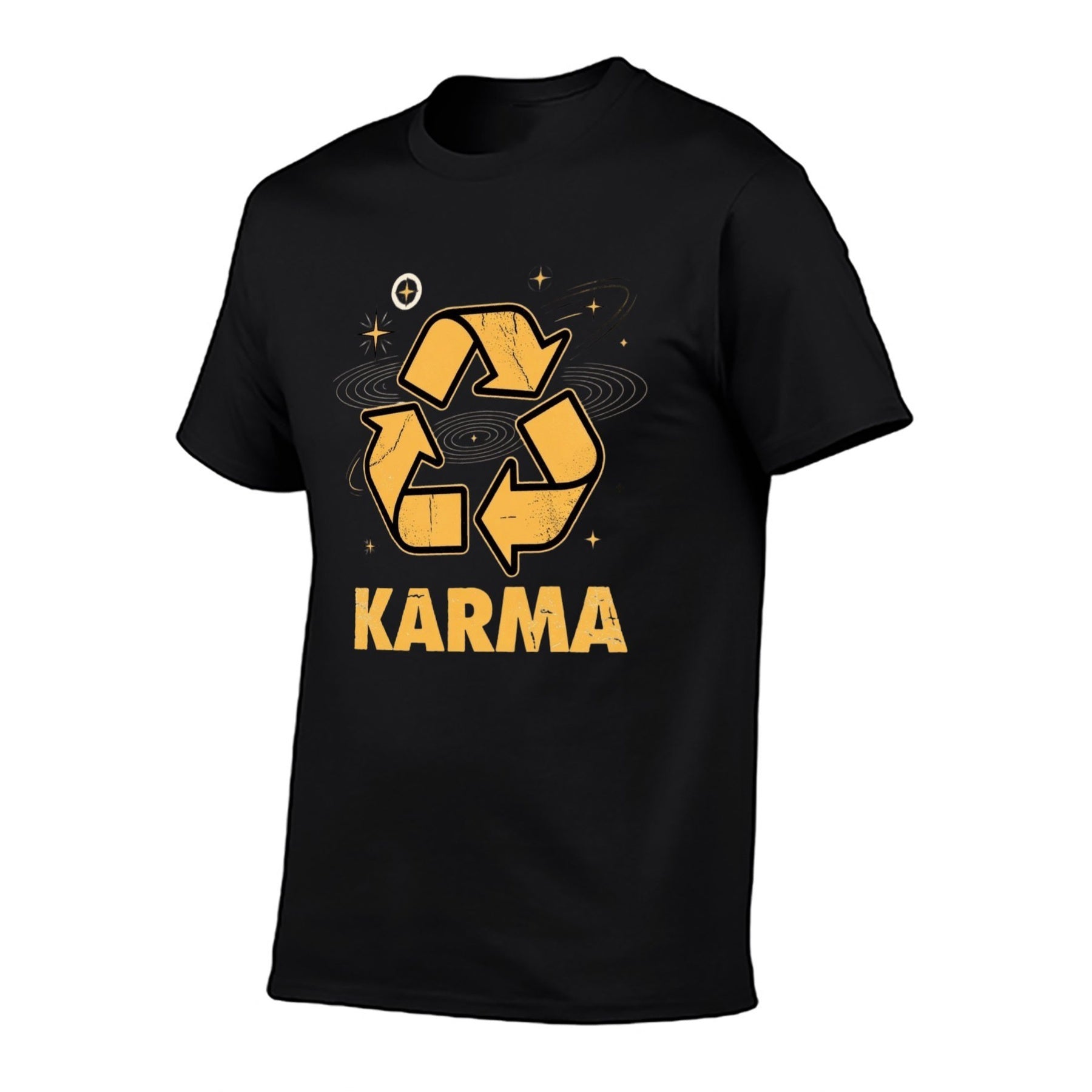Karma Recycle Unisex Graphic Tee - black - 正面