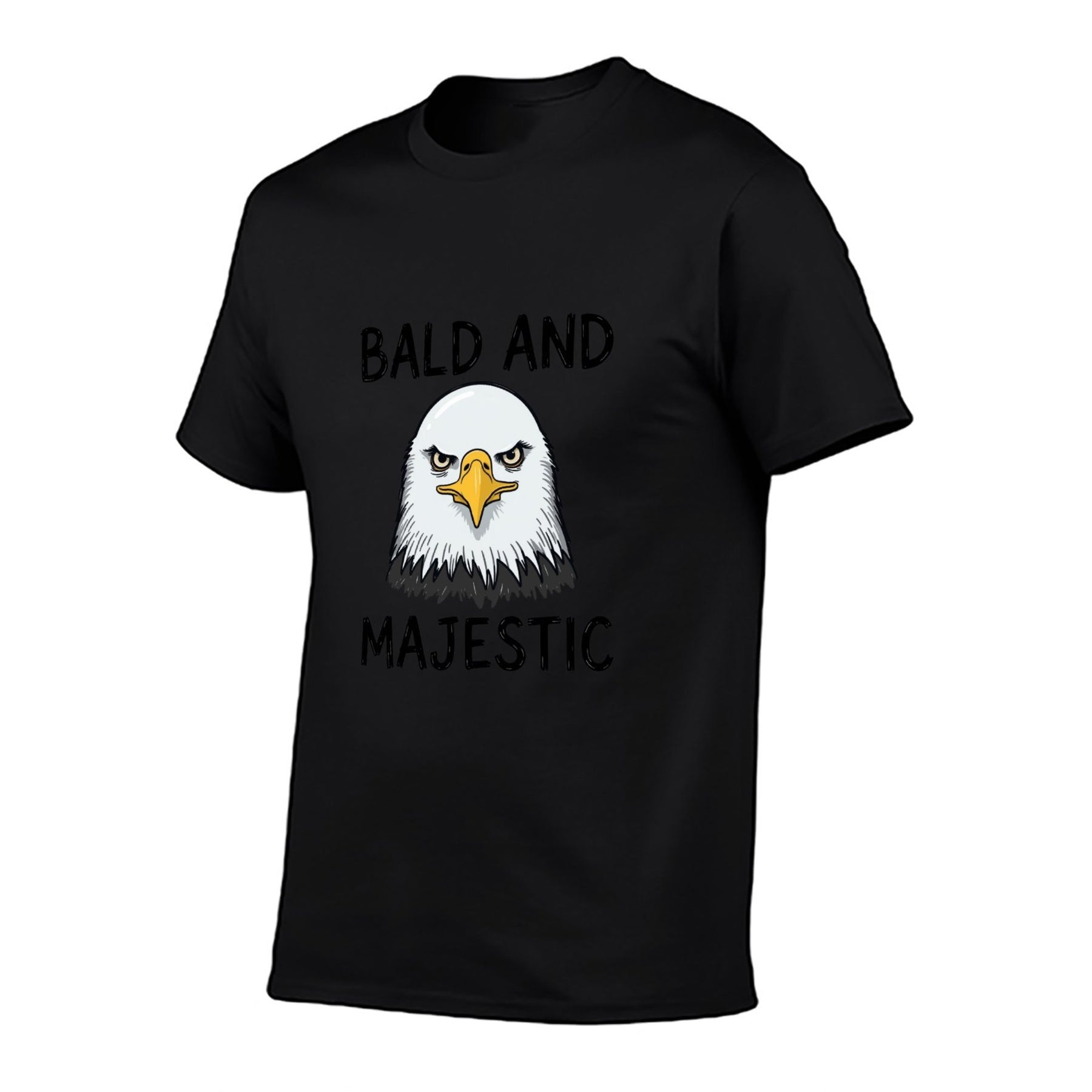 Bald and Majestic Eagle Unisex Graphic Tee - black - 正面