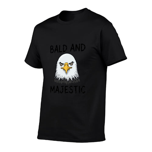 Bald and Majestic Eagle Unisex Graphic Tee - black - 正面