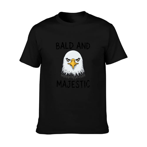 Bald and Majestic Eagle Unisex Graphic Tee - black - 正面