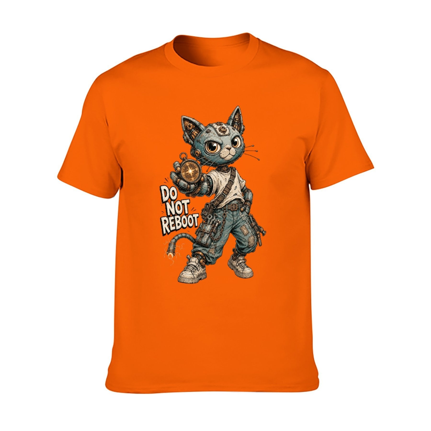 Mystic Owl Emblem Two-Sided Unisex Graphic Tee - Tangerine - 正面