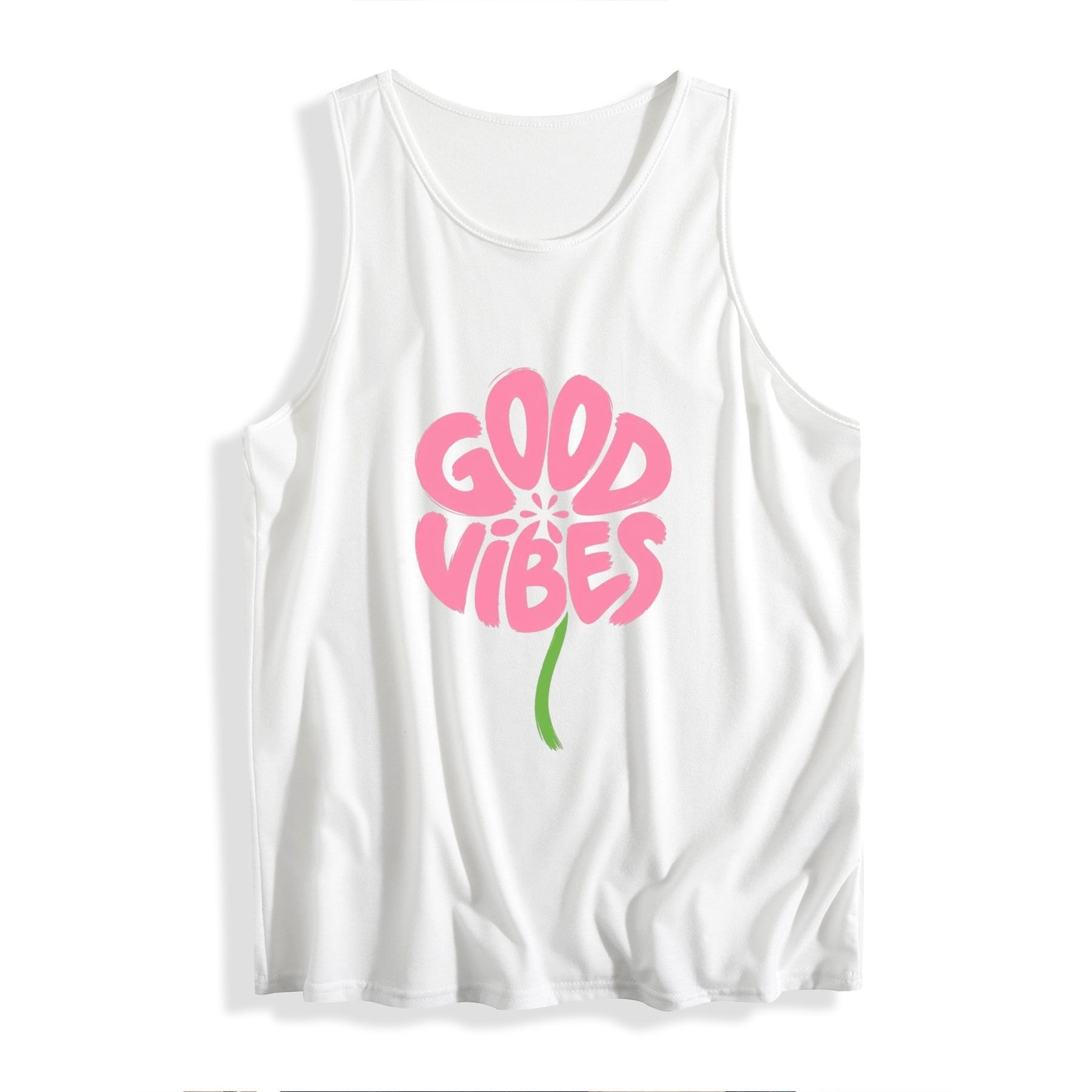Good Vibes Flower Women’s Graphic Tank - white - 正面