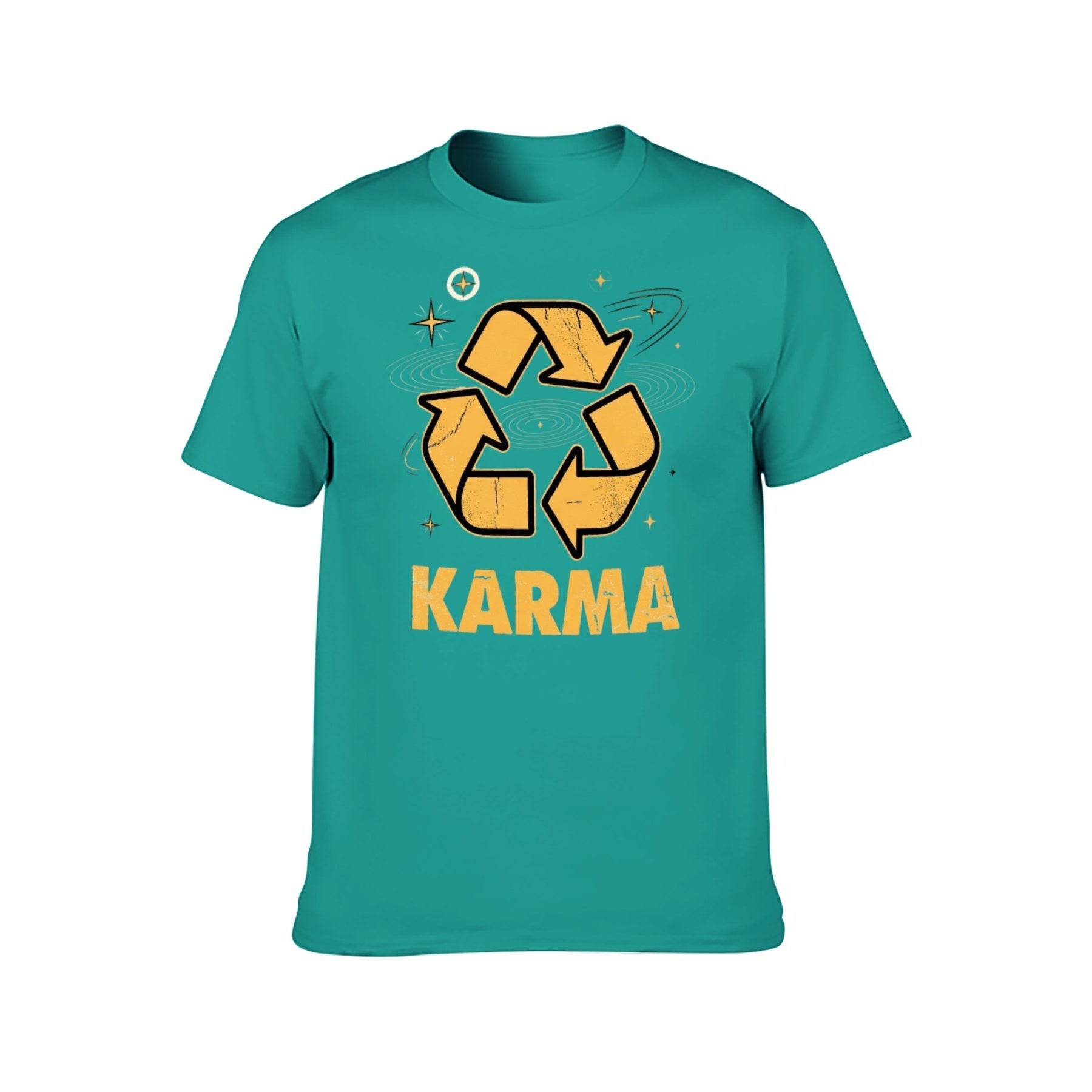 Karma Recycle Unisex Graphic Tee - blue-green - 正面