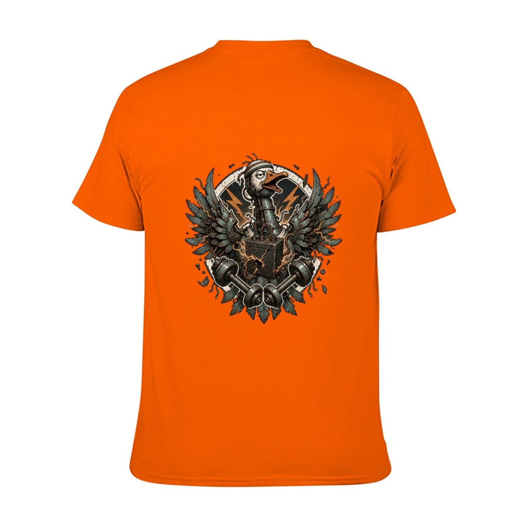 Gothic Crest Two-Sided Unisex Graphic Tee - Tangerine - 背面