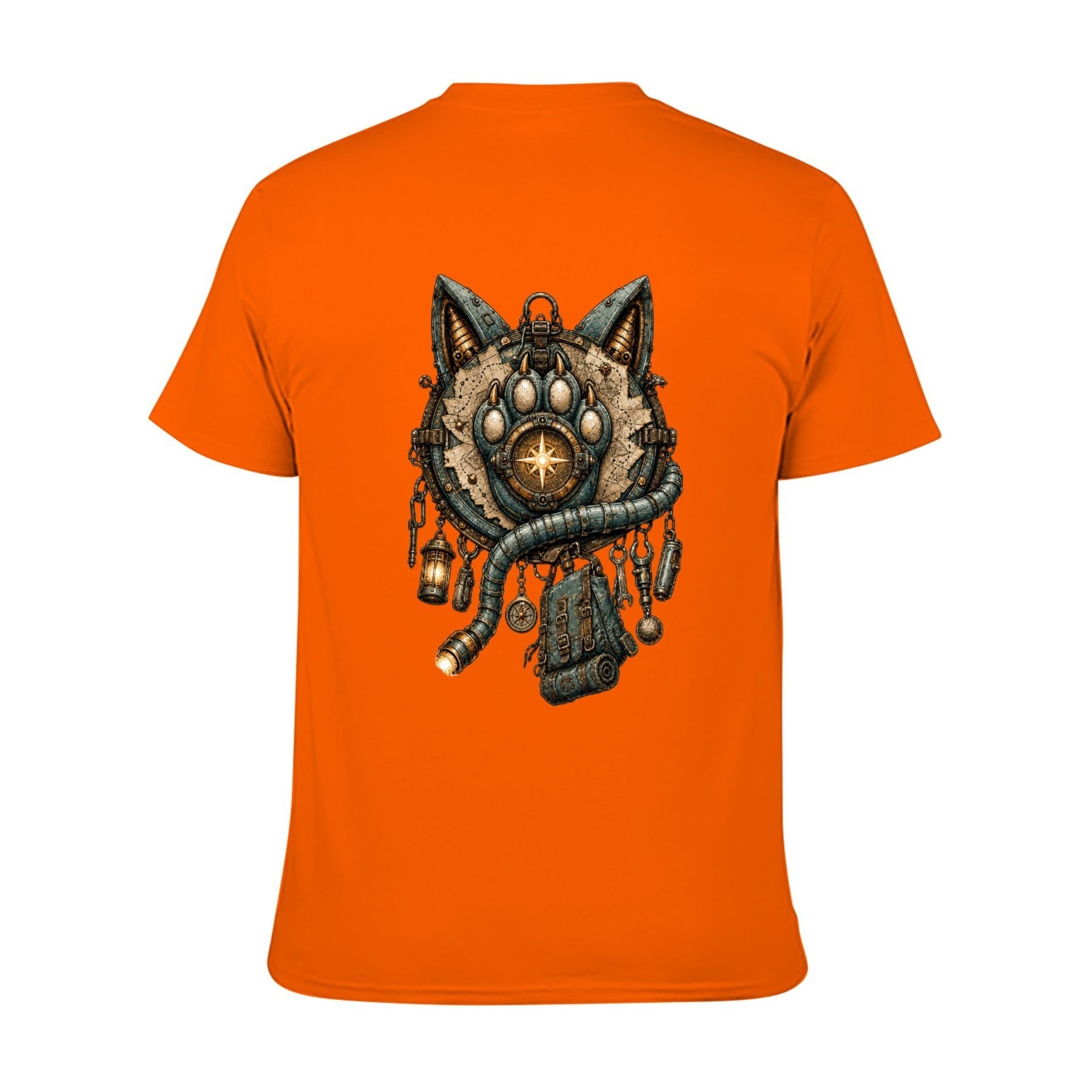 Mystic Owl Emblem Two-Sided Unisex Graphic Tee - Tangerine - 背面