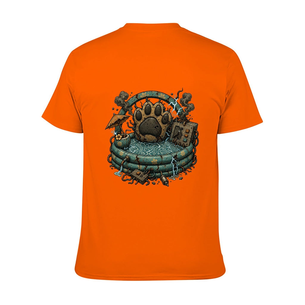 Paw Ritual Crest Two-Sided Unisex Graphic Tee - Tangerine - 背面