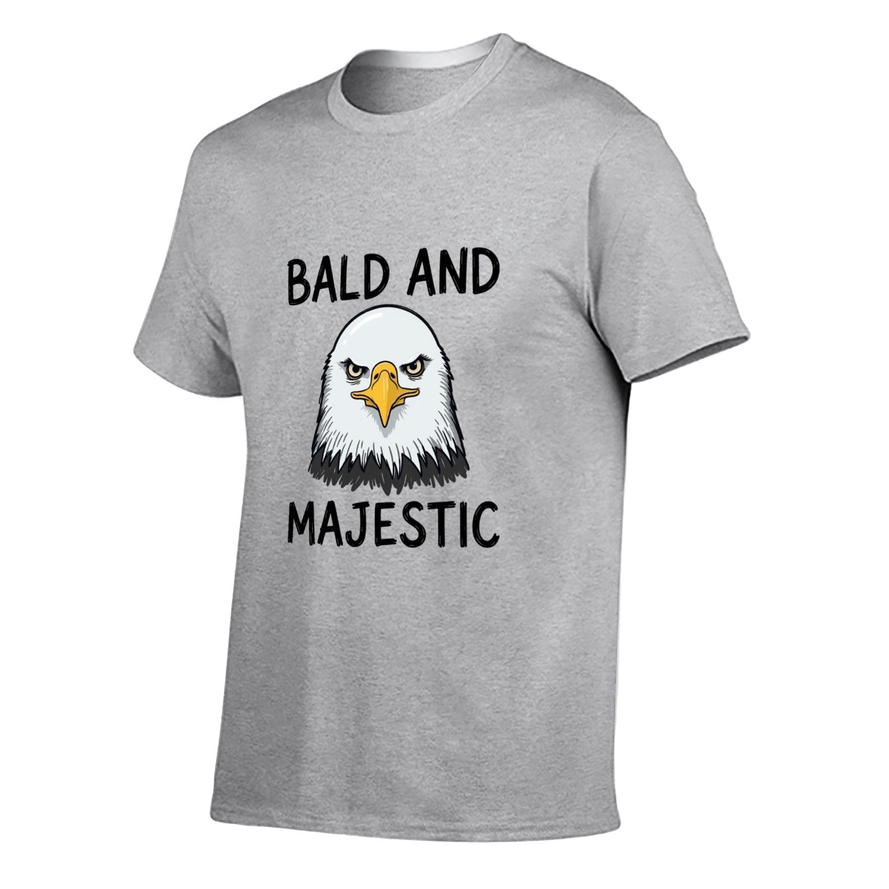 Bald and Majestic Eagle Unisex Graphic Tee - gray - 正面