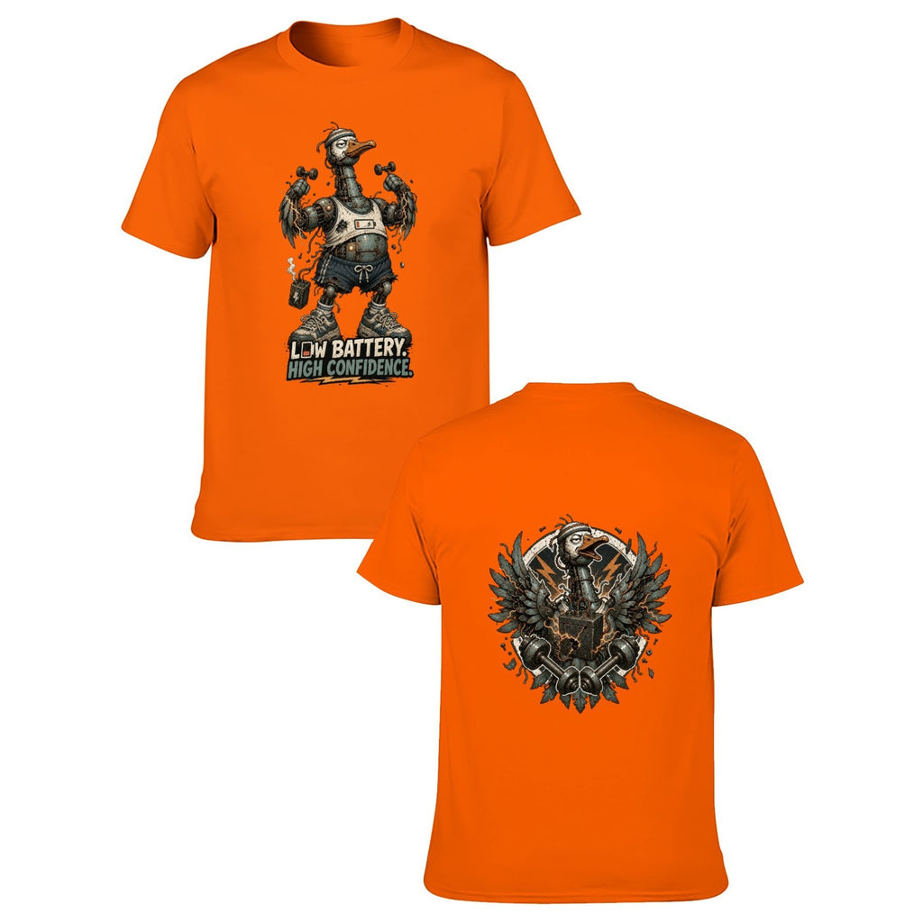 Gothic Crest Two-Sided Unisex Graphic Tee - Tangerine - 正反两面