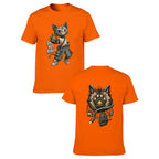 Mystic Owl Emblem Two-Sided Unisex Graphic Tee - Tangerine - 正反两面