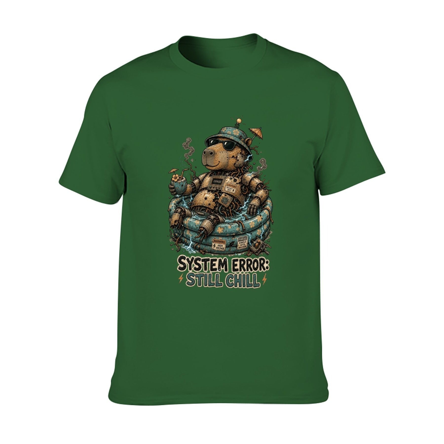 Paw Ritual Crest Two-Sided Unisex Graphic Tee - army green - 正面