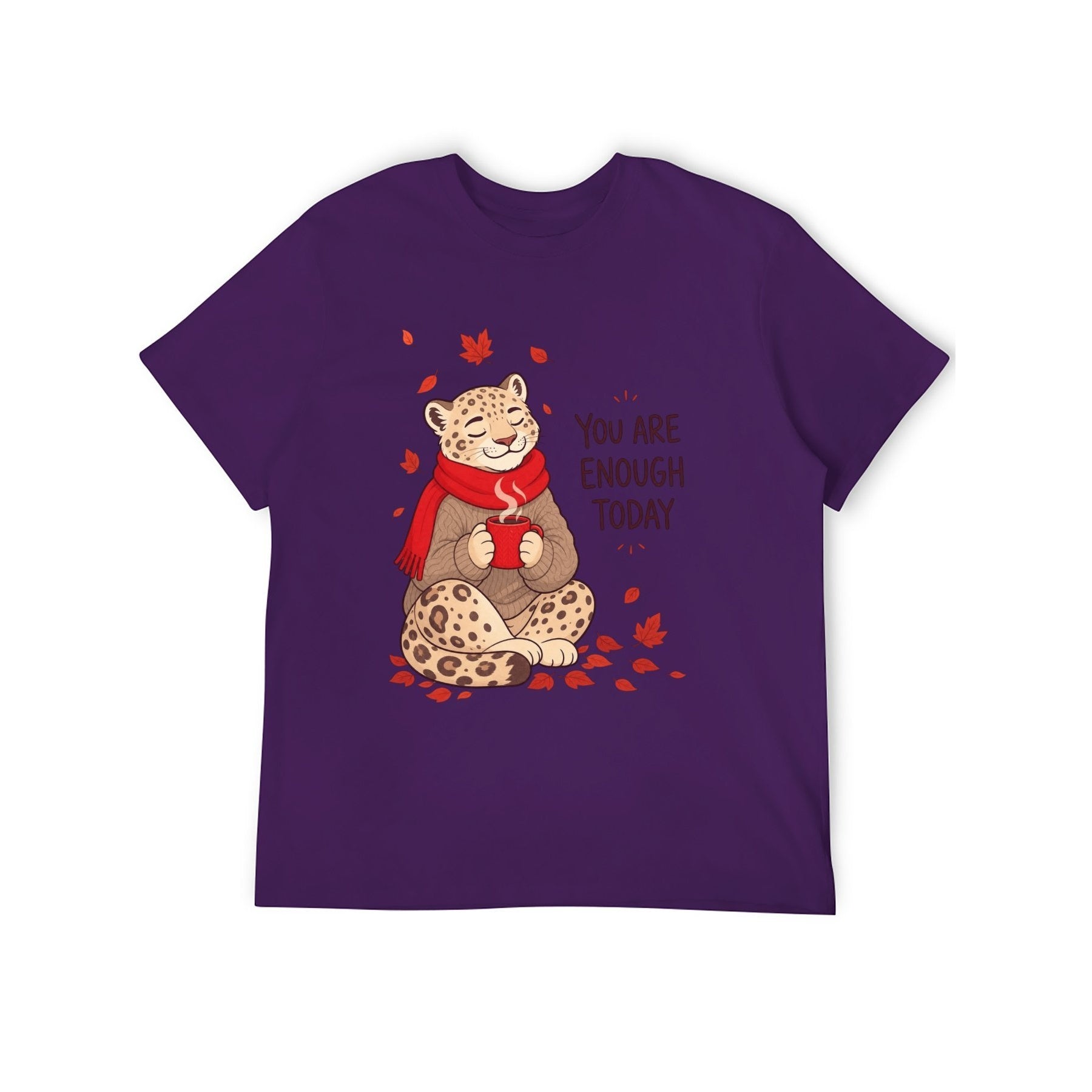 You Are Enough Today Cat Unisex Graphic Tee - purple - 正面