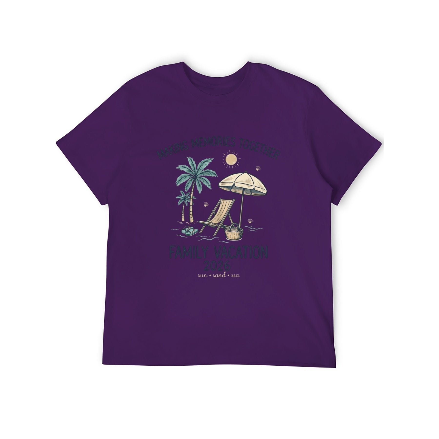 Family Vacation Retro Unisex Graphic Tee - purple - 正面