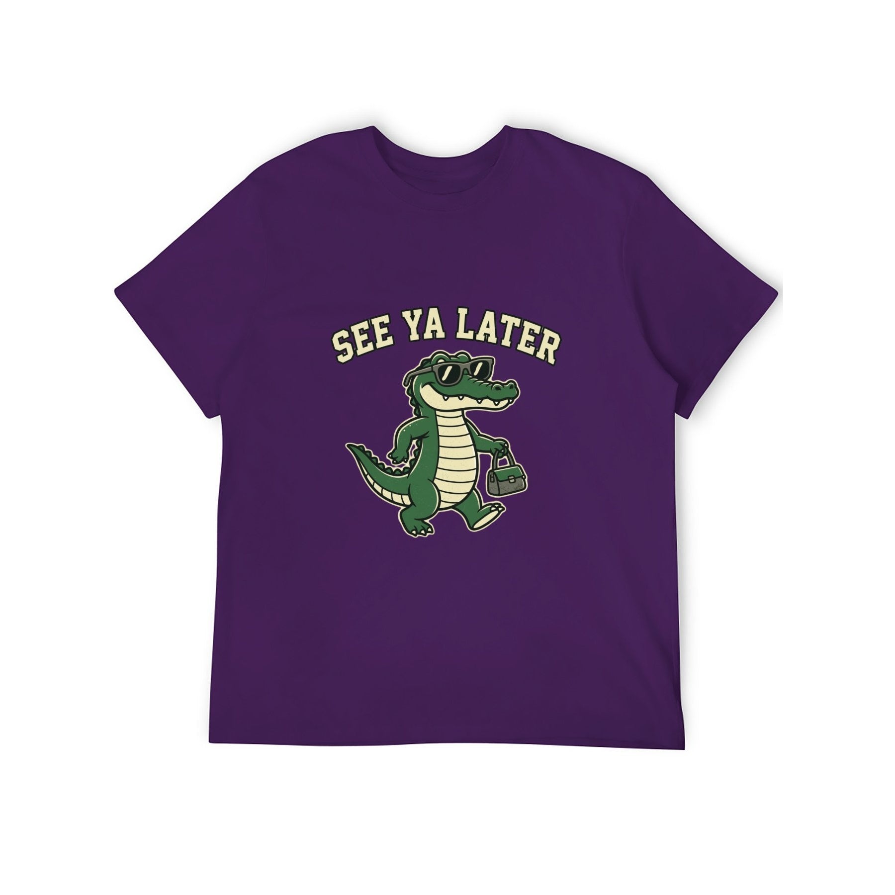 See Ya Later Crocodile Unisex Graphic Tee - purple - 正面
