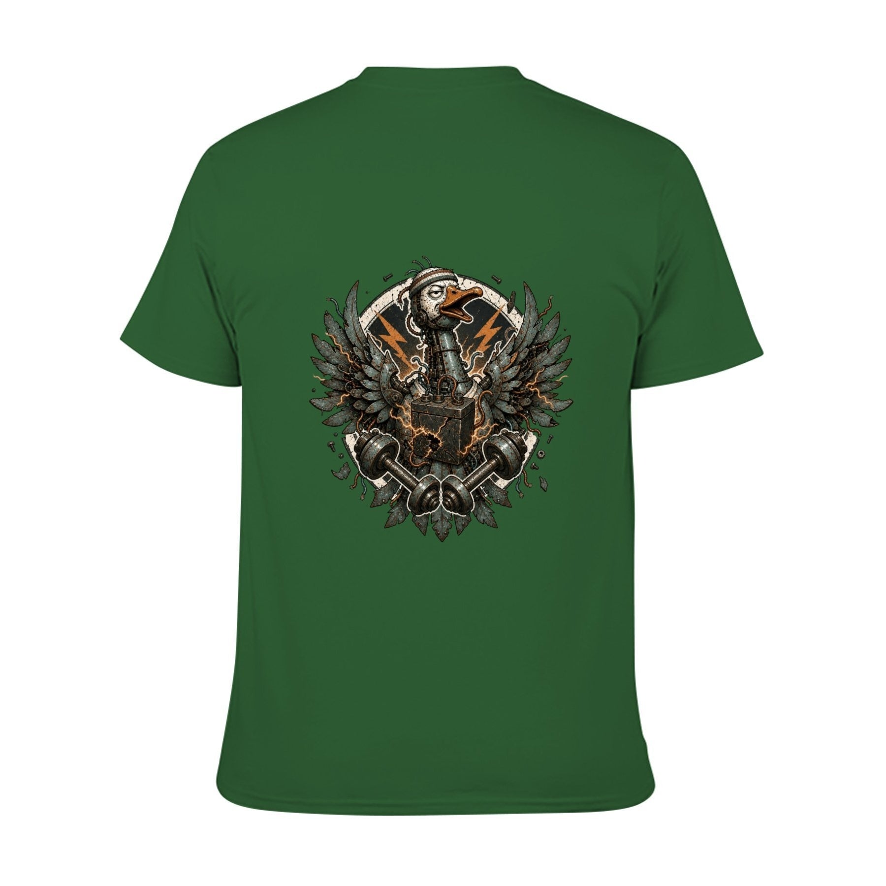 Gothic Crest Two-Sided Unisex Graphic Tee - army green - 背面